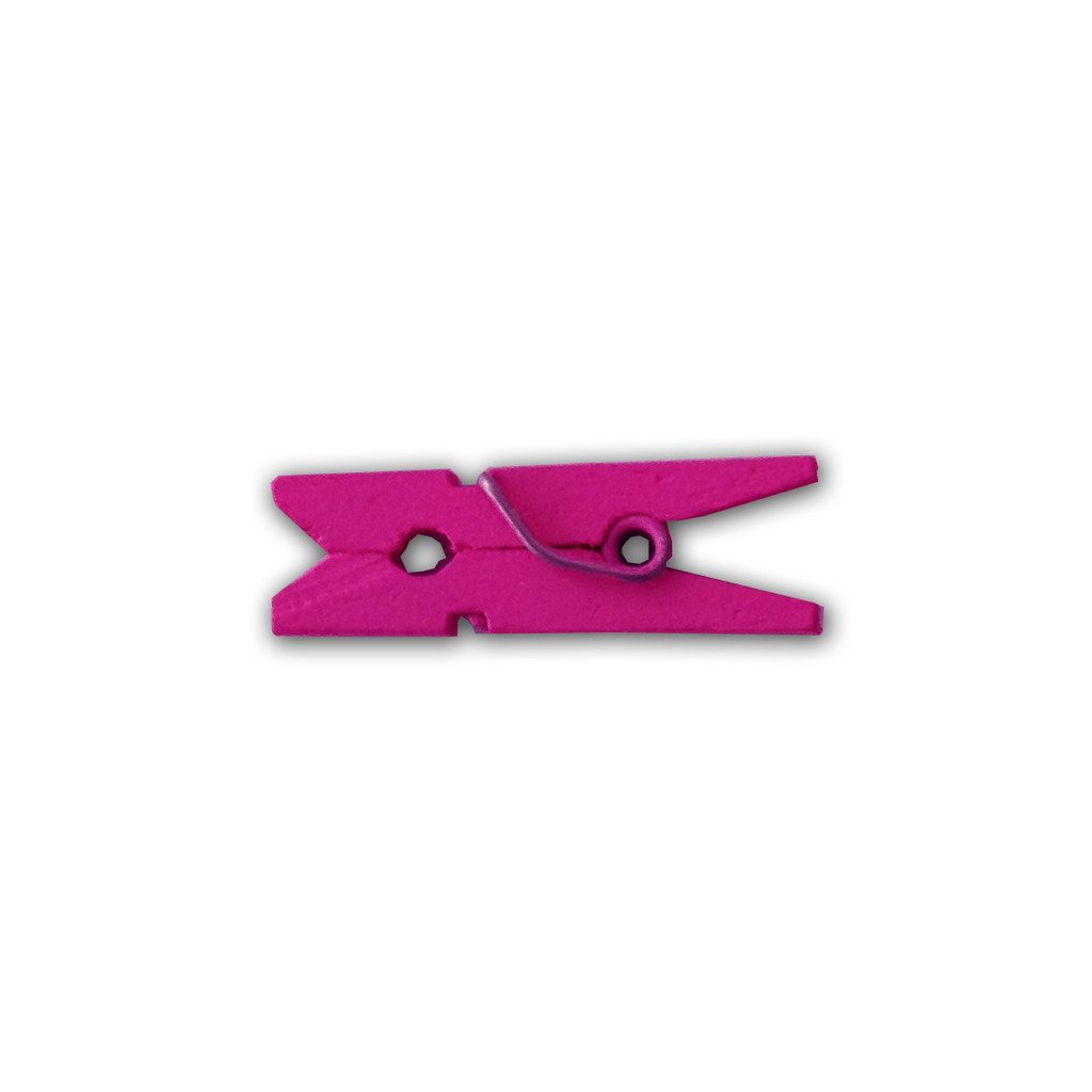 Mini pinces à linge en bois de 2,5 cm pour fixer vos cartons d'invitation rose vif sans colle