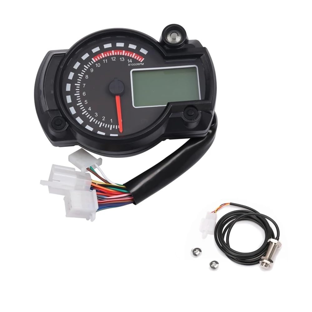 Cuentakilómetros velocímetro Cuentakilómetros Digital Universal para Motocicleta, Tacómetro, Velocímetro, Medidor De 14000 RPM con Soporte