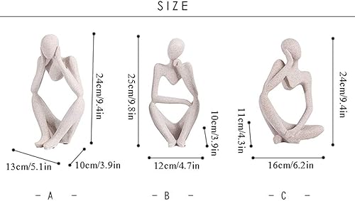Miniatura 2 de Escultura de estatua china de feng shui, decoración de escritorio de personajes abstractos nórdicos, decoraciones simples para el hogar,