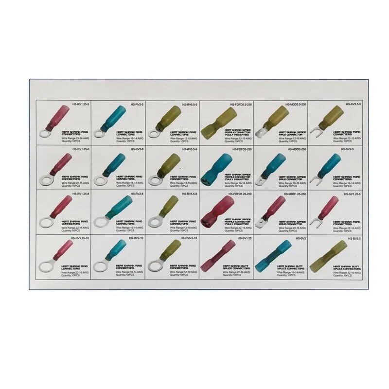 240pcs Crimp Terminal Assorted Electrical Wire Cable Connector Kit Crimp Insulated Ring Fork Spade Butt Set 10-22AWG VUQLDHAYZ