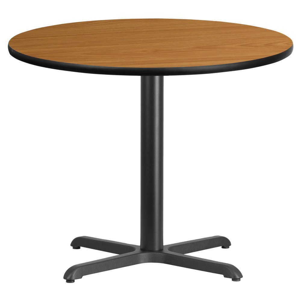 incomplete * only base*Flash Furniture Graniss 36'' Round Natural Laminate Table Top with 30'' x 30'' Table Height Base