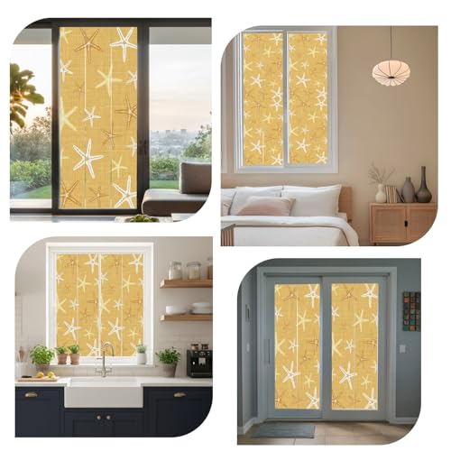 Window Privacy Film Vintage Ginger Yellow Starfish 17.7 x 39.3 miniatura 7