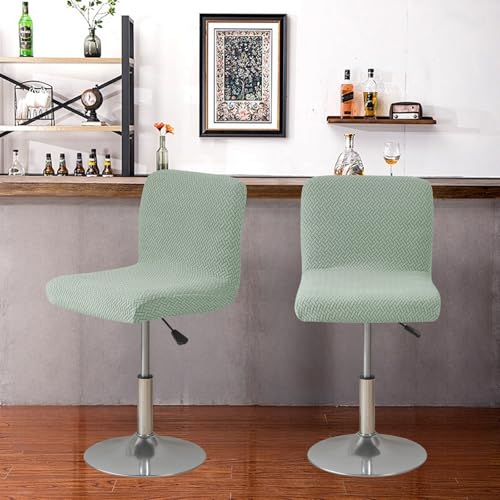 Image of FUANGUI Bar Stool Covers Set of 4, Stretch Bar Stool Chair Cover Slipcovers, Knitted Jacquard Counter Stool Bar Chair Covers for Kitchen Pub Dining Room (Knitted Green)