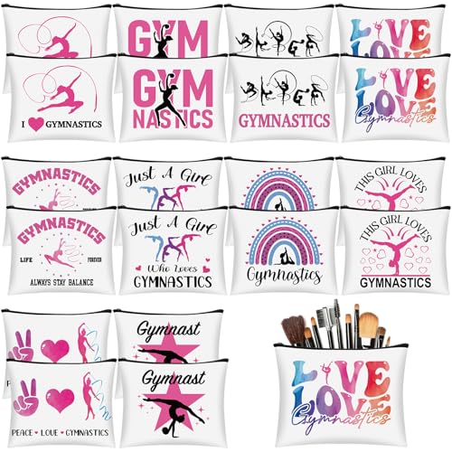 Kacctyen 20 Pcs Gymnastics Makeup Bag Inspirational Gymnastics Lover Gifts for Women...