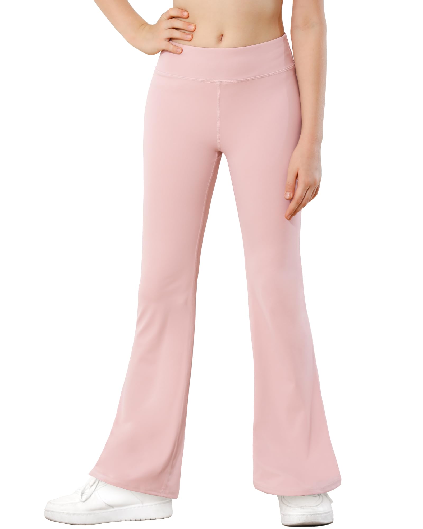 StelleGirl's Flare Leggings High Waisted Yoga Pants Bootcut Dance Casual Pants Activewear Kids Bell Bottoms