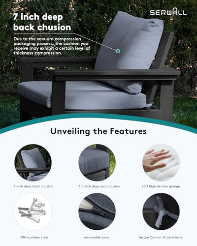 Image of SERWALL HDPE Outdoor Sectional with Ottoman & Coffee Table