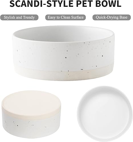 Miniatura 2 de Oslo - Cuenco de cerámica para perros, cuenco de agua de 6 pulgadas para perros medianos y grandes, plato antideslizante resistente para perros,