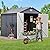 YITAHOME Outdoor Resin Storage Shed w/o Floor, 8x9FT All-Weather Plastic Shed with Lockable Doors, Window & Vents, Plastic Tool Shed for Backyard, Patio, Poolside, Lawn, Dark Gray