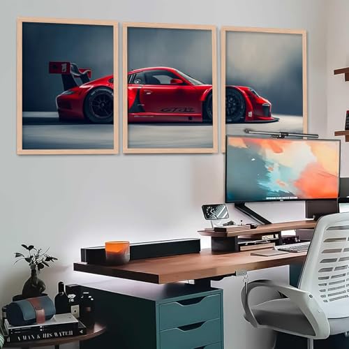 Image of TASVEE Car wall posters | set of 3 wall frames | posters for wall | Wall Decoration for Bedroom, Living Room & Office | Best Gift for Boys & Car Lovers (A10, MEDIUM 10X13, Framed)
