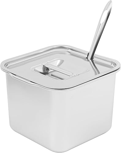 Miniatura 5 de Recipientes de condimentos de acero inoxidable, 6 estaciones de cobertura de pizza de 2.4 L, para preparar ingredientes y coberturas, recipientes de