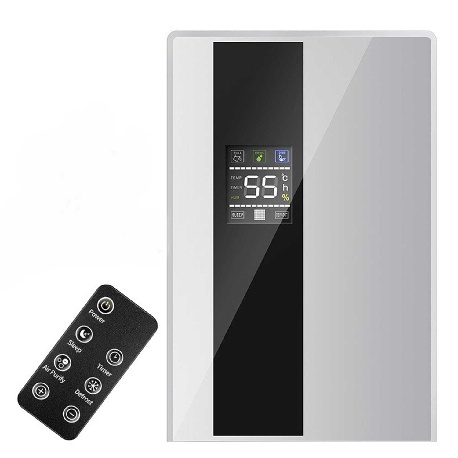 Silencieux Absorbeur d'humidité Déshumidificateur Portable pour Salle de Bain Déshumidificateurs Électriques Compacts 2200Ml Arrêt Automatique pour Chambre À Domicile
