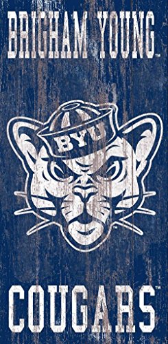 Fan Creations C0786-BYU BYU Heritage Distressed Logowith Team Name 6x12 BYU Heritage Logowith Team Name 6x12, Multi