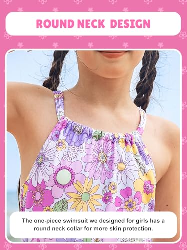 Image of Angel season Girls Swimsuits Kids Bathing Suit One Piece Swimwear with UPF 50+ Cute