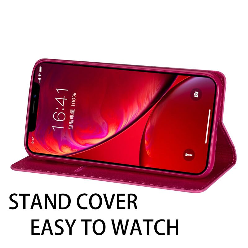 Generic Étui compatible avec iPhone 14 Pro (couleur : gris) étui portefeuille à rabat magnétique à paillettes en cuir avec porte-cartes