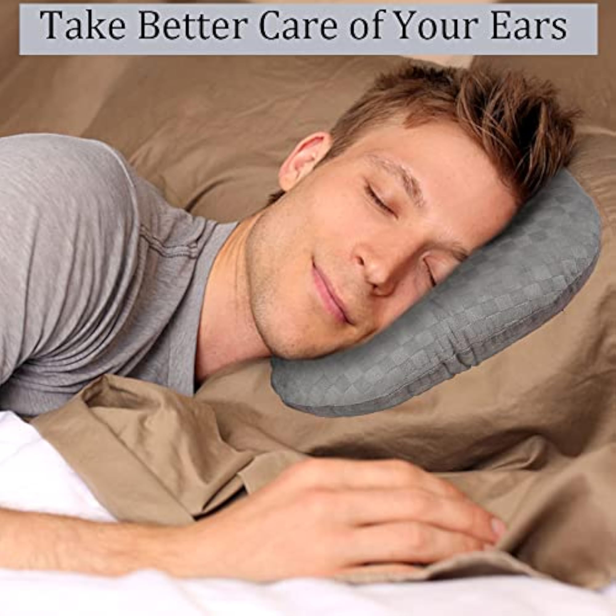 Ear Piercing Pillow for Side Sleepers with Ear Hole