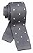 Rosiika Mens Dark Grey Slim cut Knit Neck Ties White Polka Dots Unique Fashion Winter Smart Necktie for Husband