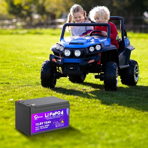 Image of 12V 15Ah Lithium Battery, Rechargeable LiFePO4 Battery with Built-in 30A BMS Board, 5000+ Deep Cycles, Higher Energy Density, for RVs, Van, Camping, Marine, Trolling Motor