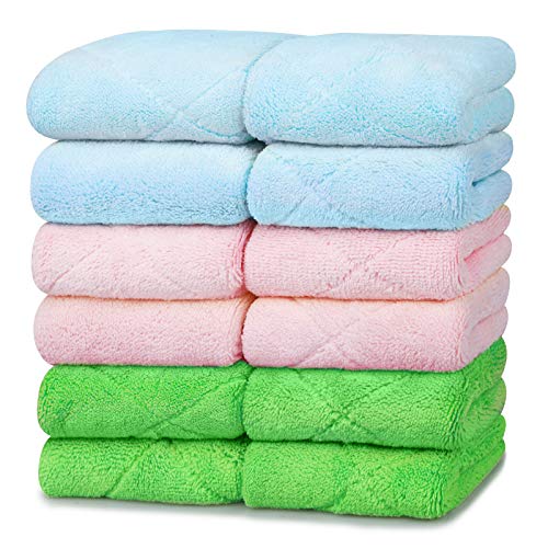 Exego Microfiber Cleaning Cloths Cleaning Rags For Glass Dish Rags Microfiber Cleaning Towels Reusable Rags For Cleaning Kitchen Towels And Dishcloths Multifunctional Purpose 12 Pack, 11.4”X6.5” #TOP7