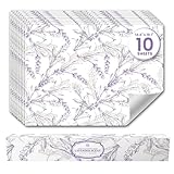 Lavender Scented Drawer Liners for Dresser Drawers (10 Large Sheets, 19.7' x 14.4') - Non Adhesive Drawer Paper Liner for Bedroom Dresser & Closet Shelves by Linda’s Essentials