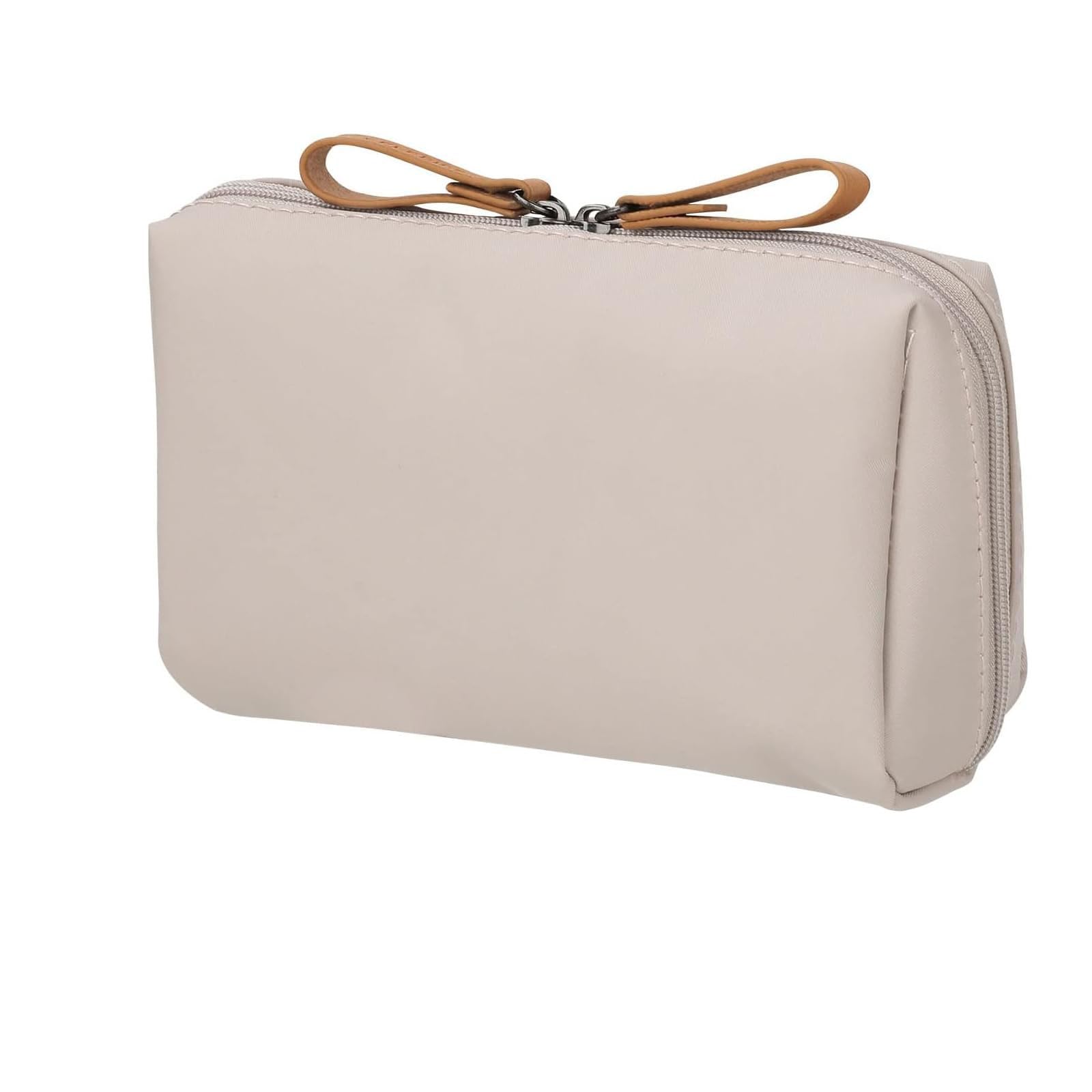 XoeLLe Bolsas de Maquillaje, Impermeable Neceser Viaje, Portátil Bolsa de Cosméticos Mujer, Organizador Neceser Maquillaje Pequeño Cosméticos con Cremallera, Bolsos Cosméticos de Viaje, Baño(Caqui)