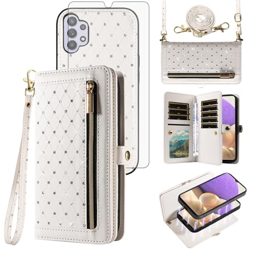 Coque Samsung A32 5G antichoc avec bandoulière anti-perte et vitre écran