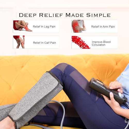 Image of ARG HEALTH CARE Air Pressure Leg Massager with Heat & Air Compression For Pain Relief & Relaxation Improves Blood Circulation, Reduces Muscle Pain, Multipurpose Use Calf, Arm, Leg & Foot Massager