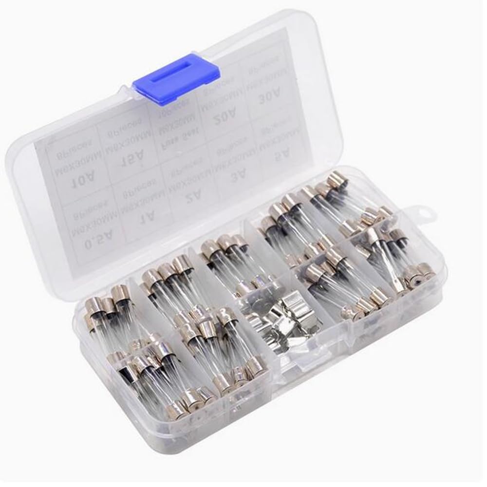 Glass Fuses - 72 Piece Kit (0.5A-30A) -2