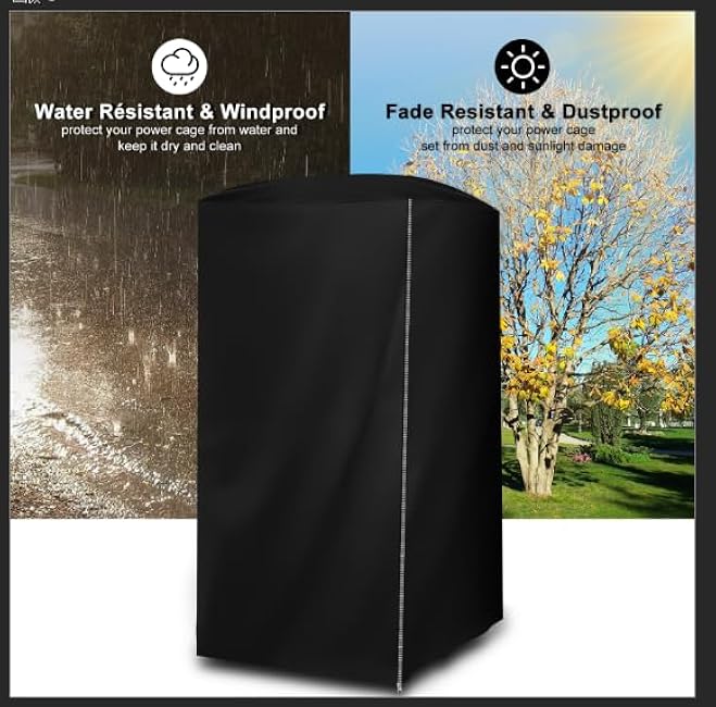 Gym Rack Cover with Zipper, Waterproof Dustproof Universal Outdoor Gym Equipment Covers for Home Gym Workout Equipment/Squat Rack/Weight Lifting Rack All Season Protective Cover