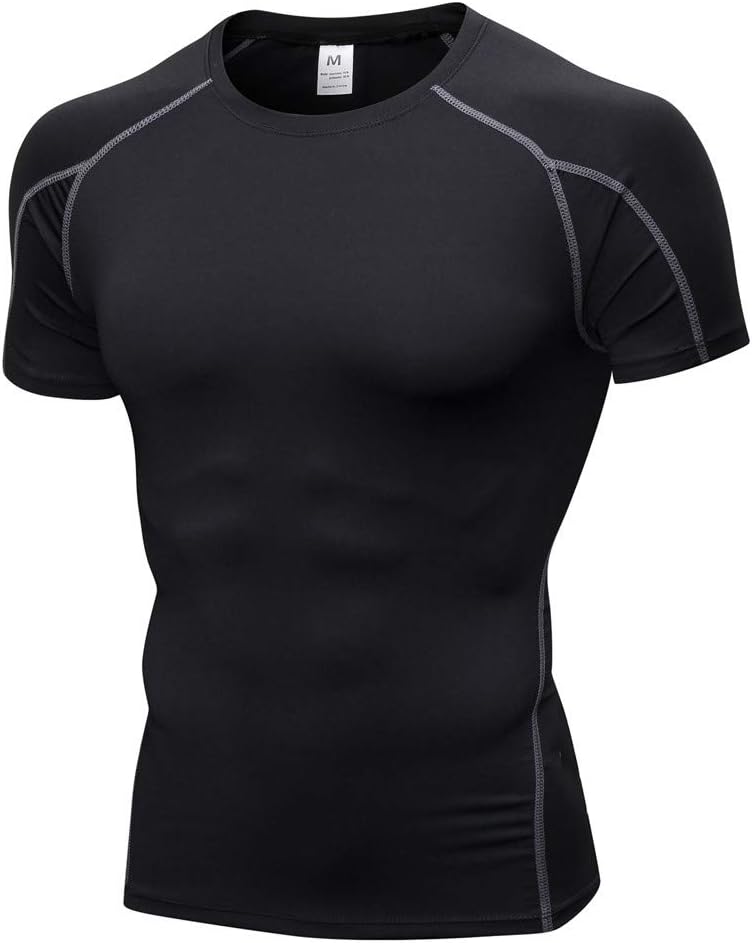 OSYARD Short Sleeve Compression Shirt Running Tops Athletic Training Workout Tee Shirts Activewear Fitness Gym Cycling Base Layer