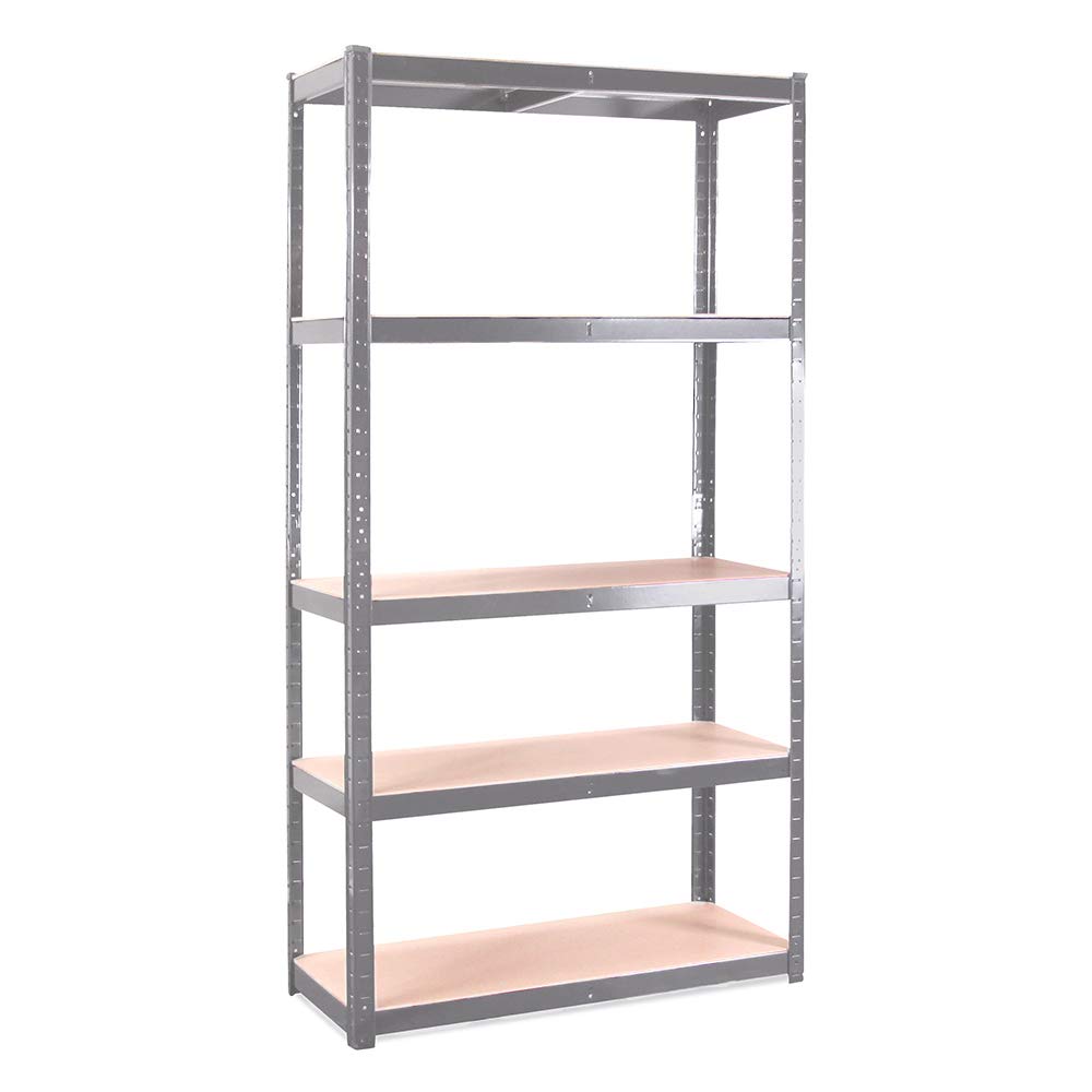 G-Rack Grey Garage Shelving Unit: 180Cm X 90Cm X 40Cm | Single Bay, 5 Tier Unit | 175Kg Load Weight Per Tier (875Kg Per Unit) | Home, Office, Garage Shelf Or Business Use | 5 Year Warranty