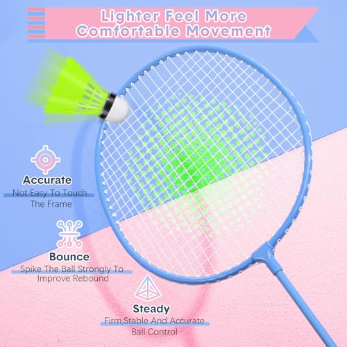 Image of 12 Pack Badminton Rackets Set Including Badminton Racquets, Nylon Shuttlecocks and Carry Bag for Outdoor Backyard Games Beginners