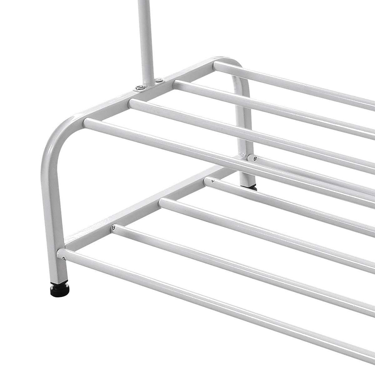 ZOLTA Kleiderständer Weiß - Mit 2 Stangen & Ablage, Bis 30 Kg Belastbar