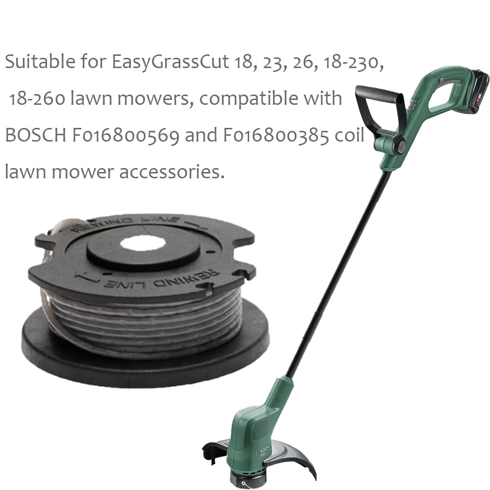 8 Bobine Di Ricambio Per Bosch EasyGrassCut | Filo 1.65mm X 5m | Compatibile Con Art 23/26, EasyGrassCut 18-26