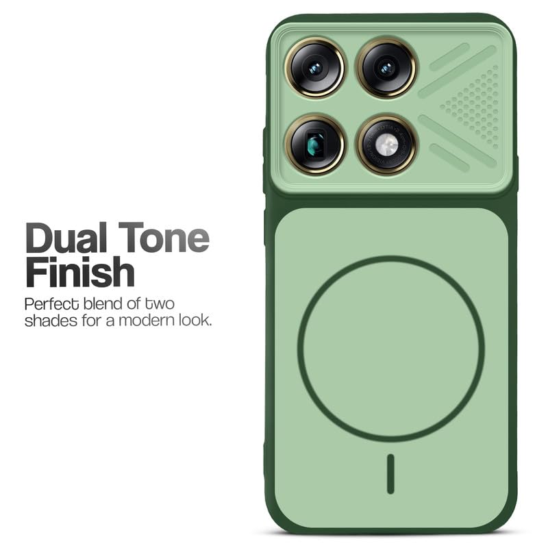 Image of Mr. Case Back Cover for Motorola Signature | Ring Design Protective Case with Camera Cut Protection | Anti Slip Grip | Shockproof Mobile Cover - Green