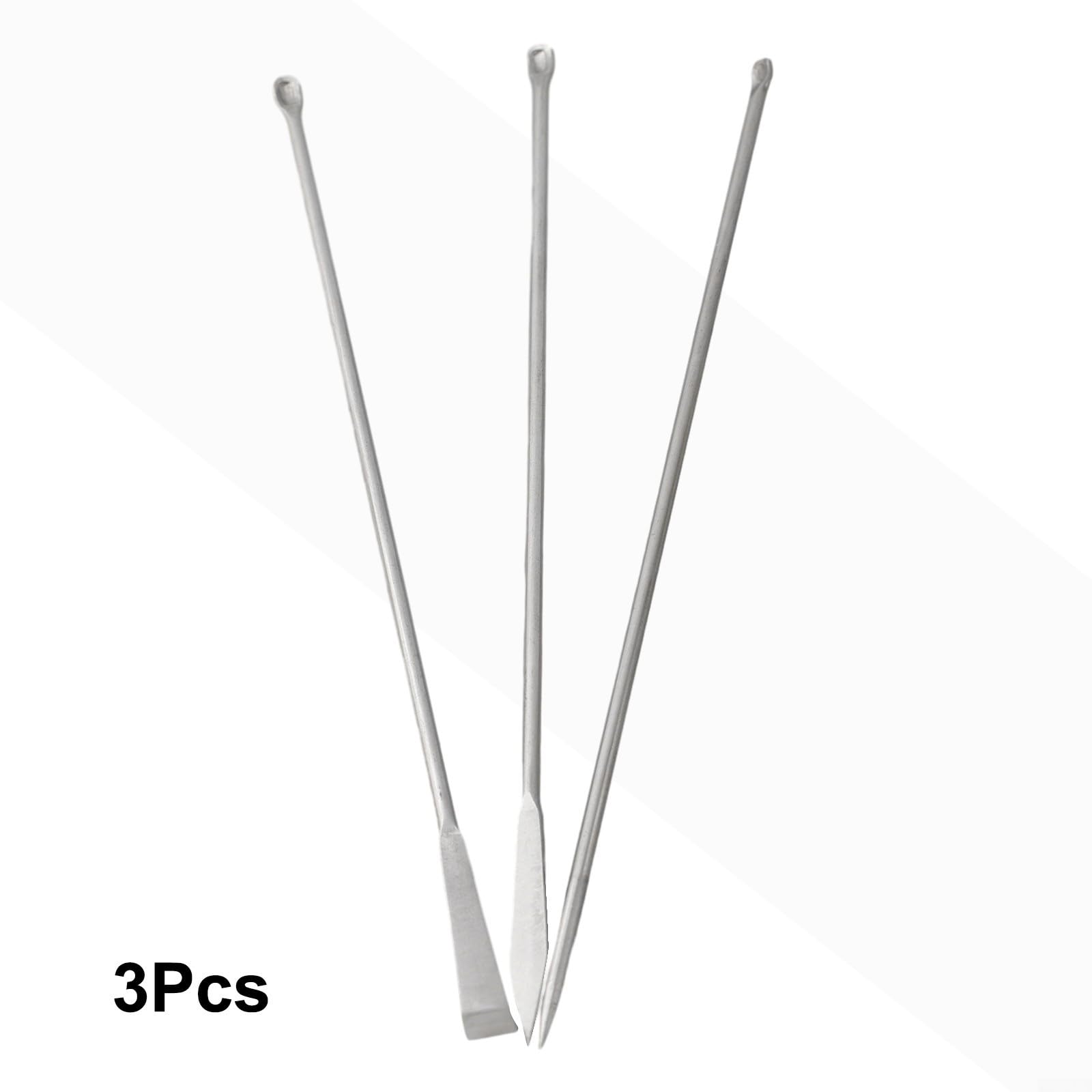 Lot de 3 cuillères et spatules sophistiquées en acier inoxydable pour la manipulation des poudres de laboratoire