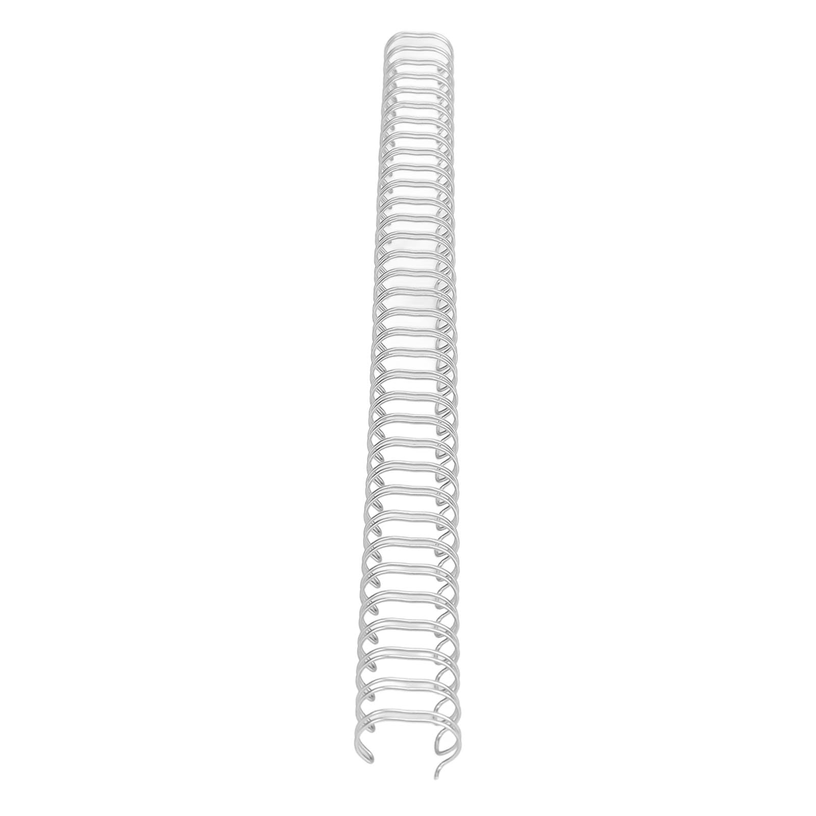 Spiralbindungsspulen, Doppeldraht-Binderücken, 34 Schlaufen, Teilung 3:1, A4-Papier, 120 Blatt Kapazität, 14,3 mm Durchmesser, 100-teiliges Set zum Organisieren von Dokumenten, (Silber)