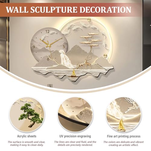 Horloge créative silencieuse 3D à brancher avec affichage LED dynamique - 7