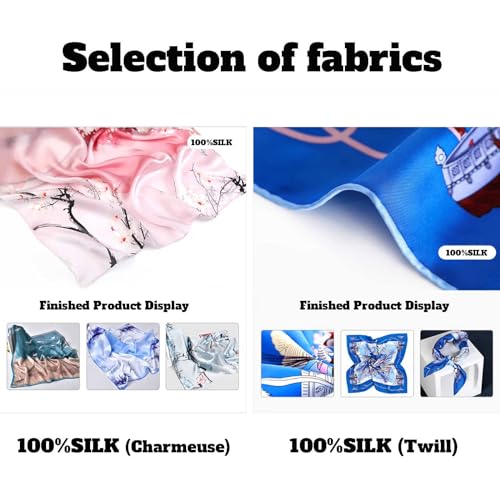 Personalized-Custom 100% Silk-Scarf Square-Neckerchief - Customized Silk Head Scarf with Logo Text, Square Silk Wrap3