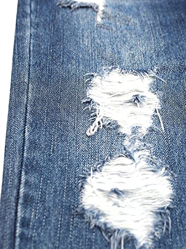 KIDSCOOL SPACE Girls Slim-fit Jeans, Ripped Holes Straight Denim Pants3