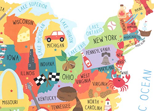 Swiftmaps 28X40 United States Usa Us Children's Wall Map Mural Poster Laminated For Kids #TOP1