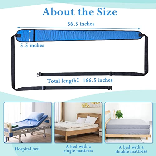 Medical Restraints for Bed Elderly Fall Prevention Devices Hospital Bed Restraints Dementia Patient Waist Control Belt Beds Guard Safety Belt for Seniors Beds Assistance Adjustable Roll Straps (Blue) 2 Medical Restraints for Bed Elderly Fall Prevention Devices Hospital Bed Restraints Dementia Patient Waist Control Belt Beds Guard Safety Belt for Seniors Beds Assistance Adjustable Roll Straps (Blue) - Image 3