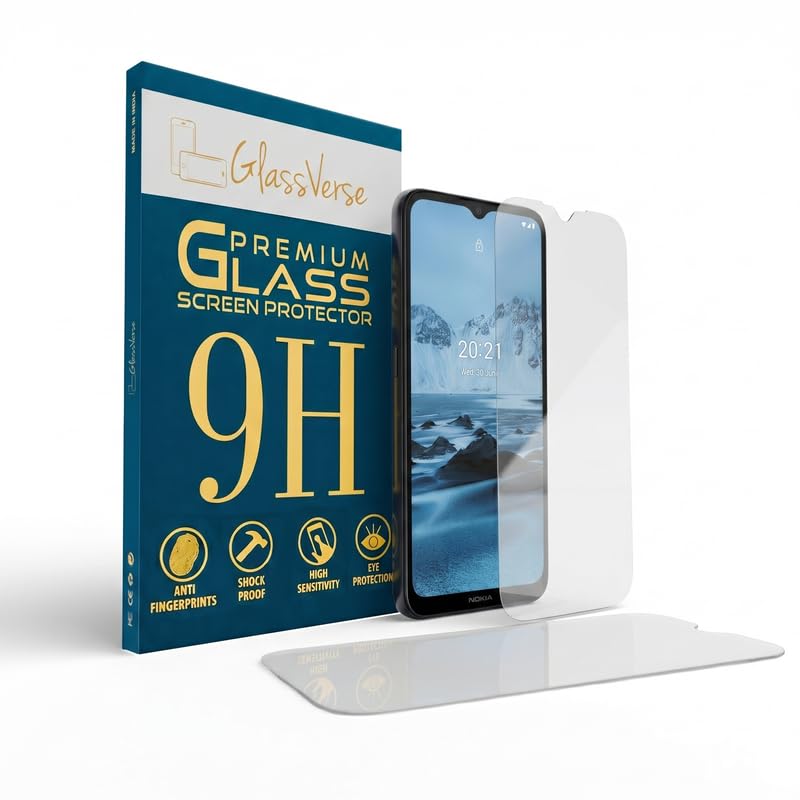 Image of GlassVerse 9H Tempered Glass For Nokia C20 (PACK OF 1) with Free Installation Kit Full screen Coverage - 6.5 inch