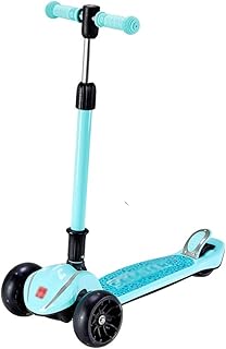 ZZL Stunt Scooters Scooter for Children From 3 To 12 Years Old Lean To Steer Adjustable Height Toddler Scooters PU Flashing Wheels Kickboard (Color : Blue)