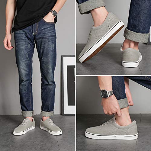 Image of yageyan Men's Low Top Canvas Walking Shoes Lace-up Fashion Sneakers Casual