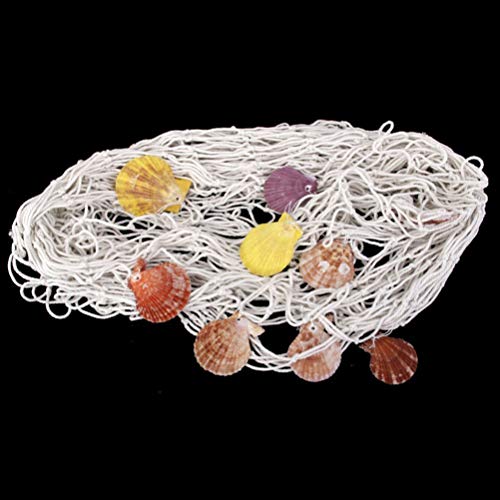Tomaibaby 200X100x0. Rede de Peixe Decorativa de 3 Cm Com Concha 1Pc Tema NÃ¡utico Rede de Peixes Fo