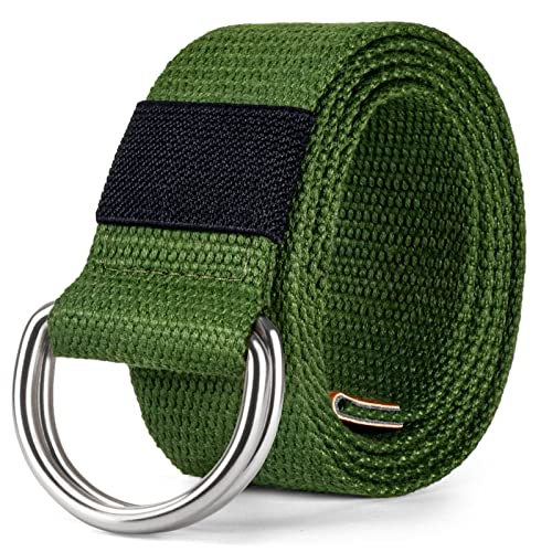 Image of maikun Mens Womens Canvas Belt, D-ring Buckle Cloth Fabric Belt for Men