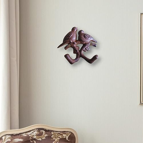 Miniatura 3 de Comfy Hour Colección de animales antiguos y vintage de hierro fundido con dos ganchos para colgar la pared, colgador de pared, resistente, rústico