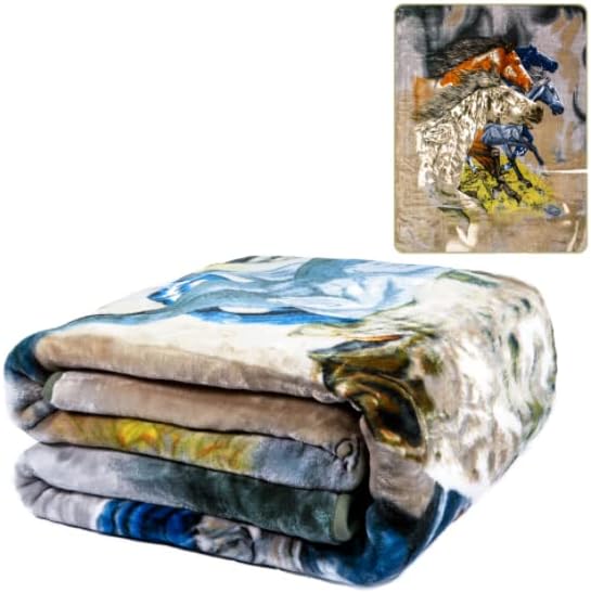 K2 Find 13 caballos de peluche Rachel Mink Queen cobija Signature Collection