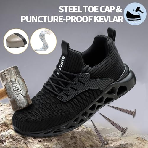 Non Slip Steel Toe Shoes for Men Women Comfortable Work Shoes Lightweight Safety Composite Toe Shoes4