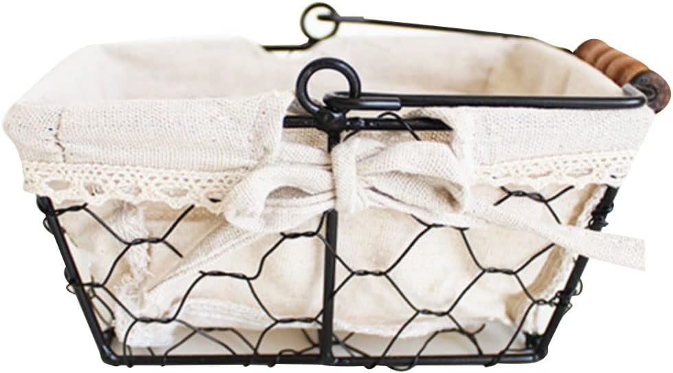 Small Wire Baskets with Liner Oval Chicken Wire Fruit